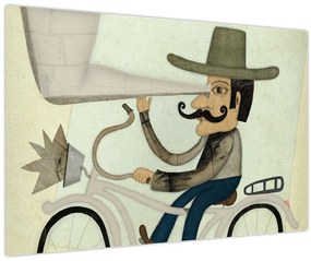 Astronóm na bicykli (90x60 cm)