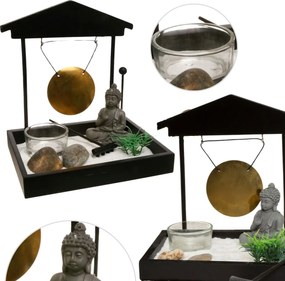 Dekoračná soška Buddy, 12x15x16 cm, čierna