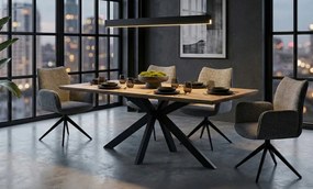 Otočná jedálenská stolička s podrúčkami Kassandra, holubia šedá tkanina