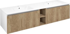 Sapho Sapho, LOREA skrinka 180x46x51,5cm (80+20+80cm), dub alabama/biela matná, LE080-2231-06