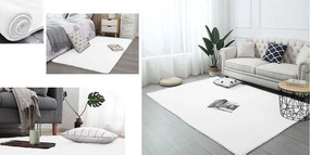 Biely koberec Rabbit s efektom králičej kožušiny – obdĺžnik Rozmer: 100x150 cm
