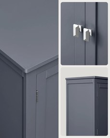 Kúpeľňová skrinka, úložná skrinka so 4 dverami, sivá farba