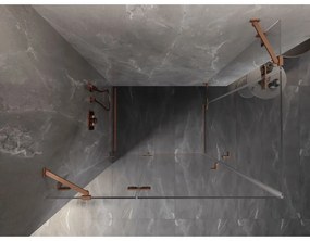 Mexen Lunar Duo, výklopný sprchový kút 75 x 70 cm, 8mm číre sklo, profil medená matná, 834-075L-070P-65-00