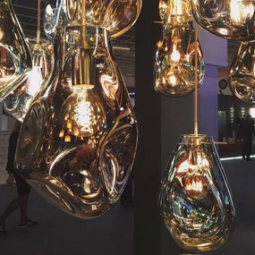 Toolight Toolight, sklenené závesné stropné svietidlo 1xE27, APP327-1CP, modrá, OSW-00422