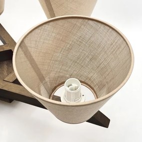 Brilagi - LED  Prisadený luster ANTHONY 5xE14/40W/230V dub orech/béžová