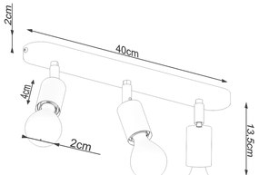 Bodové svietidlo Fornes 3, čierne telo svietidla, (možnosť polohovania)