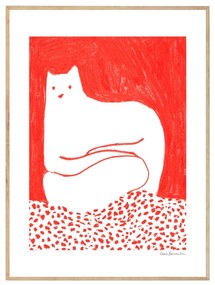 THE POSTER CLUB Autorský plagát Cat in Red by Cinzia Franceschini 30 x 40 cm