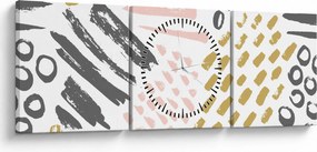 Obraz - Abstraktné ťahy (s hodinami) (90x30 cm)