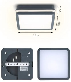 Brilagi - LED Vonkajšie svietidlo so senzorom BENE LED/18W/230V 22x22 cm IP54