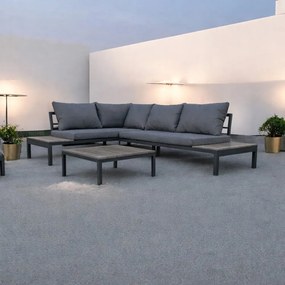 Záhradný rohový set - sivý