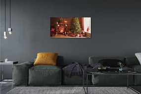 Obraz na plátne Krbové darčeky vianočné stromčeky 120x60 cm