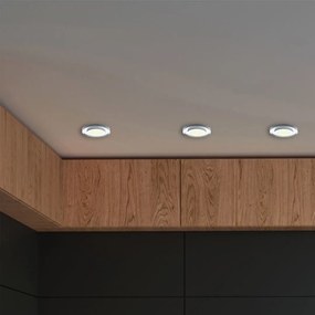 Podhľadové svietidlo Glass Round, 1x sklenené/strieborné kovové tienidlo, s