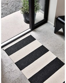 Čierno-biely vnútorný a vonkajší behúň 70x225 cm Bob Black Vanilla – Pappelina