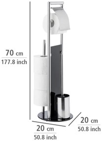 WENKO 24075800 - WC súprava RAVINA 20x707 cm nerez/strieborná/čierna