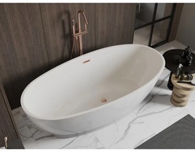Mexen Bilbao, voľne stojaca vaňa 180 x 90 cm, biela, medený prepad, 51311809000-65