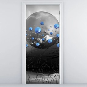 Fototapeta na dvere - Modré abstraktné gule (95x205cm)