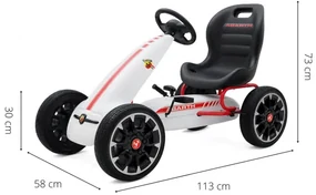 Šlapacia motokára Abarth biela