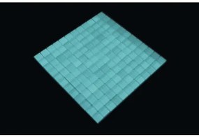 Sklenená mozaika štvorcová crystal 2,3 cm uni modrá light blue fluoreskujúca