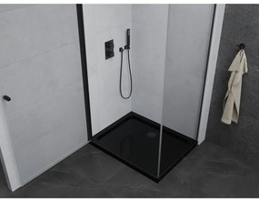 Mexen Pretoria, sprchovací kút 70 (dvere) x 120 (stena) cm, 6mm číre sklo, čierny profil + čierna sprchová vanička, 852-070-120-70-00-4070B