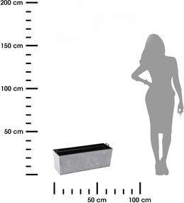 PLASTOVÝ KVETINÁČ BOUQUET 19X56 CM IMITÁCIA BETÓNU SIVÁ