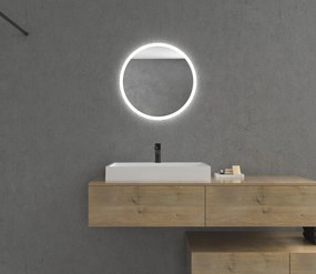 CERANO - Umývadlo z liateho mramoru Vita - nástenné aj na dosku - otvor pre batériu - biela matná - 70x46 cm, CER-CER-8050BD6943