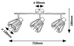 Rabalux 73069 - Bodové svietidlo EMERENCIA 3xE14/40W/230V