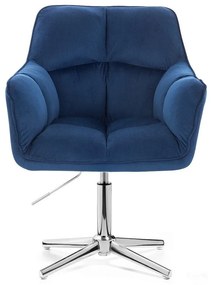 LuxuryForm DESIGN Kreslo AMALFI VELUR na striebornom kríži - modré
