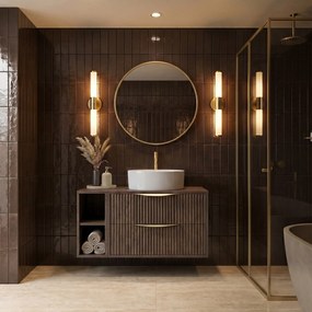 Závesná skrinka pod umývadlo Avila s doskou 60 cm orech
