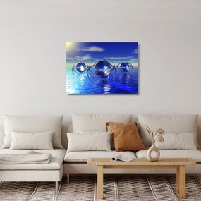 Sklenený obraz abstrakcie - voda (70x50 cm)