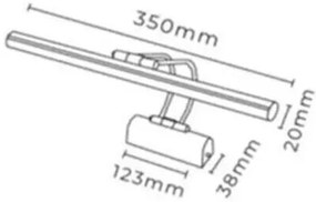 Nástěnná LED lampa Flut 35 cm zlatá