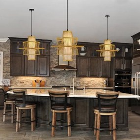 Immax 08254L - Luster na lanku PINCHOS 1xE27/40W/230V pr. 45 cm bambus