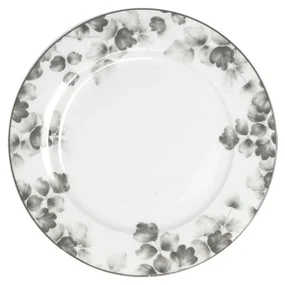 Dezertné porcelánové taniere v bielej a svetlosivej farbe v súprave 6 ks ø 19 cm Foliage gray – Villa Altachiara