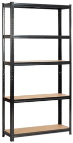 Sada 2 ks kovových regálů REGMET 90x30x180 cm černá