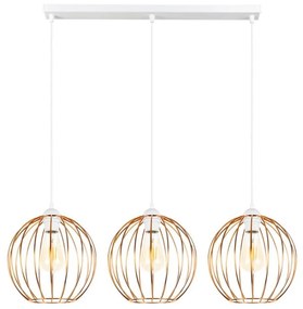 Luster na lanku MATT 3xE27/60W/230V biela/medená