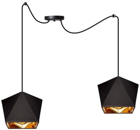 Závesné svietidlo Diamond Gold Spider, 2x čierne/zlaté textilné tienidlo