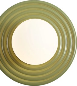 Retro nástenná lampa zelená s opálovým okrúhlym 20cm IP44 - Lila