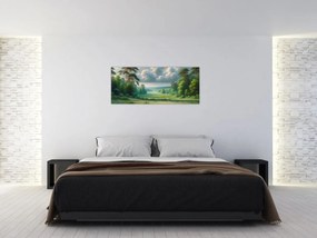 Obraz - Zelená krajina (120x50 cm)