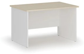 Kancelársky písací stôl rovný PRIMO WHITE, 1200 x 800 mm, biela/breza