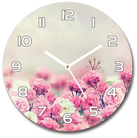 Sklenené hodiny okrúhle Kvety divokej ruže pl_zso_30_f_84071229