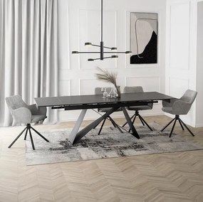 Rozkladací stôl ROCCO 160–240 cm čierny mramor / Čierna