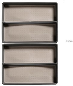 Kesper 2. akosť - Organizér do zásuvky, sivý, protišmykový, s priehradkou GREY 33 x 23 cm