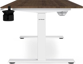 Elektrický stôl s nastaviteľnou výškou ergonomický biely/orech,1600x800 mm: ARIA