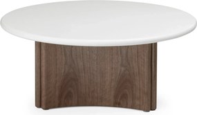 Konferenční stolek Marlo 80 cm krémový/ořech