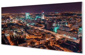 Obraz na akrylátovom skle Varšava mesto nočné panorama 140x70 cm