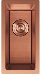 Mexen Trixo, 1-komorový nerezový drez 230 x 440 mm, brúsená meď, vzor voština, 6411221000-65HC