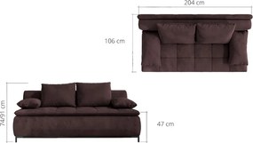 Rozkladacia pohovka Sweet, tmavofialová látka