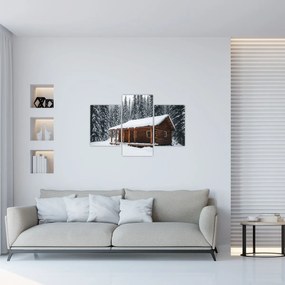 Obraz - Zasnežená chata (90x60 cm)
