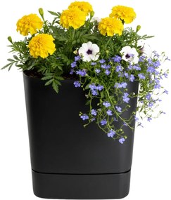 PLASTOVÝ KVETINÁČ CUBI 30X33 CM ČIERNA