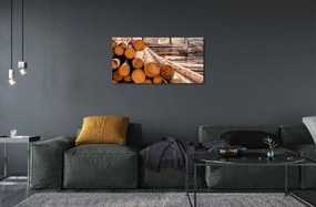 Obraz na skle Drevené guličky 125x50 cm