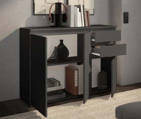 Komoda s 2 šuplíkmi Brest, 119 cm, antracitová